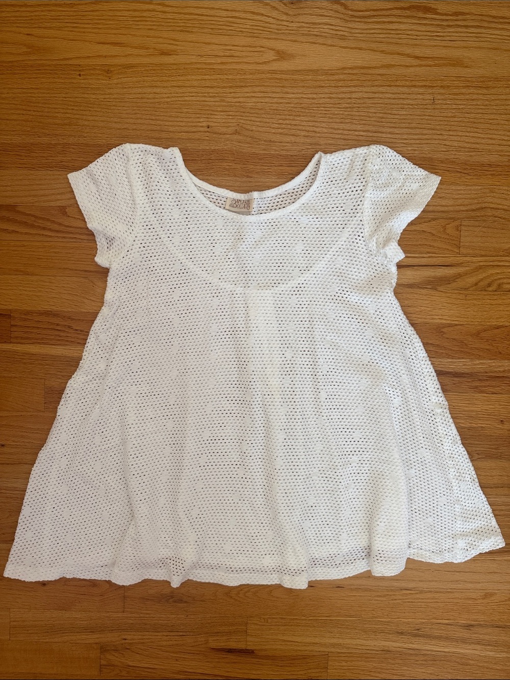 White Eyelet Short Sleeve Coverup or Tunic Top